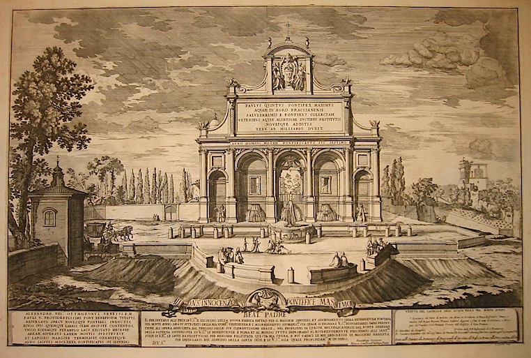 Specchi Alessandro (1668-1729) Veduta del Castello dell'Acqua Paola nel monte Aureo 1694 Roma 